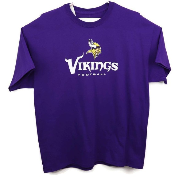 Minnesota Vikings NFL Unisex Adult T-Shirt Purple Crew Neck 100% Cotton Tee XL - Picture 1 of 7